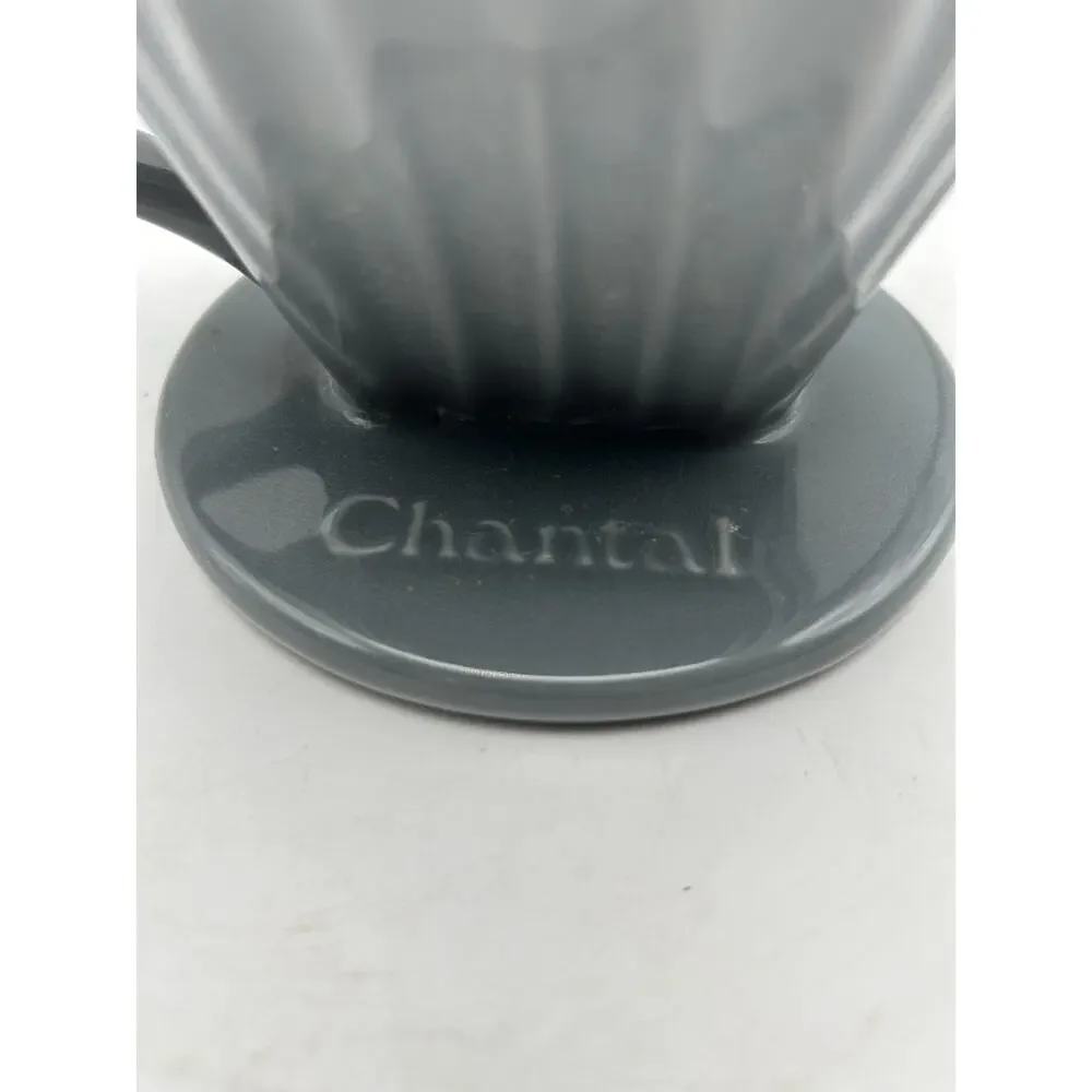 Chantal 8 oz Porcelain Pour Over Coffee Dripper Gray 92-FLT63 Fluted Cone